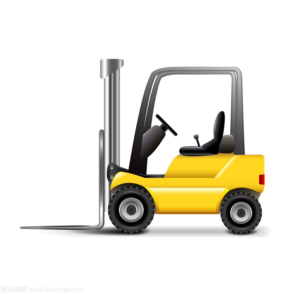 白色矢量叉车 现代物流中的视觉符号与高效工具